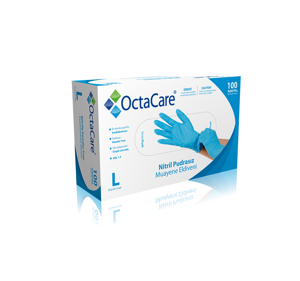 OctaCare Blue Nitrile Examination Glove Powder Free thumbnail 3